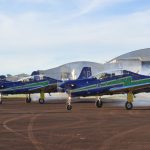 Esquadrilha da Fumaça com os novos aviões A29 SuperTucanos se apresentam em Botucatu