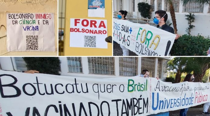 Botucatu: Protestos contra o Presidente Bolsonaro marcam o início do dia da Vacinação em massa na Cidade
