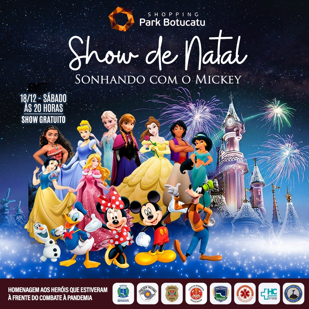 Shopping Park Botucatu promove Show de Natal gratuito com mais de 30  personagens da Turma do Mickey neste sábado, 18 - Botucatu Online