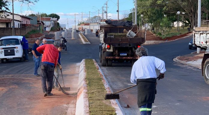 Botucatu: Revitalização da Avenida Conde de Serra Negra está em ritmo acelerado, com serviços de calçada e plantio de gramas