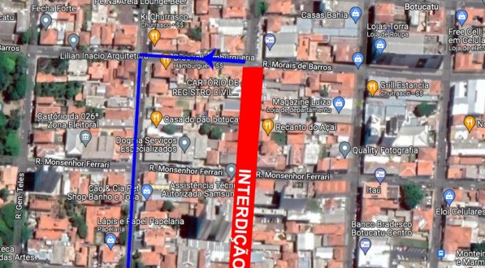 Botucatu: Rua João Passos ficará interditada na manhã do próximo domingo
