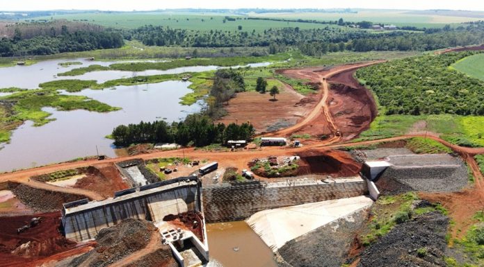 Botucatu: Escada hidráulica da Barragem do Rio Pardo está pronta e a água já está passando pelas galerias onde estarão as comportas