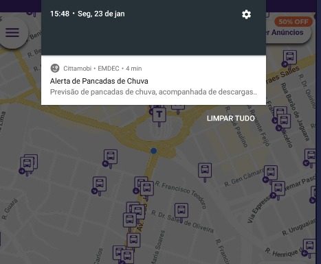 Município de Campinas emite alertas através da plataforma Cittamobi