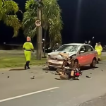 Botucatu: Motociclista e motorista se envolvem em acidente na Avenida Marginal