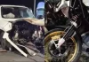 Carro cruza avenida e é atingido por moto em Botucatu; vídeo mostra o impacto