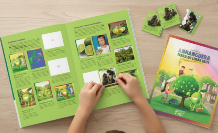 Álbum de figurinhas ensina história do Limão Taiti em Anhanguera-GO Álbum de figurinhas ensina história do Limão Taiti em Anhanguera-GO