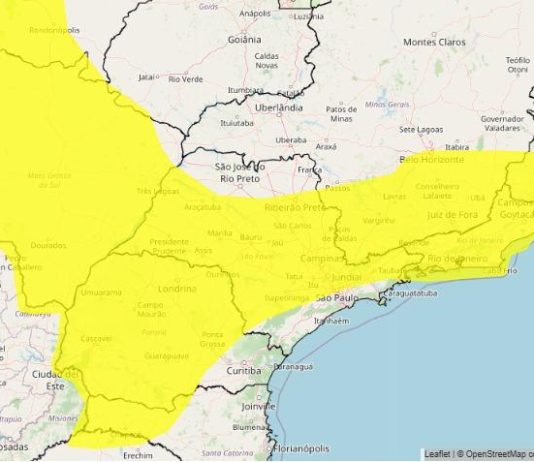 INMET emite alerta para chuvas intensas e ventos moderados entre sábado e domingo na região de Botucatu