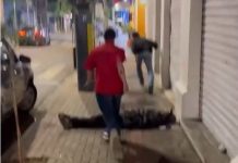 Jovens gravam vídeo correndo e pulando sobre homem em situação de rua em Botucatu
