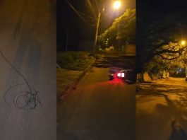 Cabos de telefonia soltos causam acidente com motociclista em Botucatu