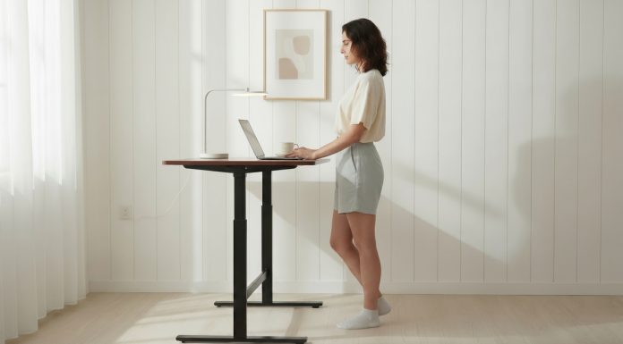 Trabalho híbrido impulsiona a busca por mesas ergonômicas