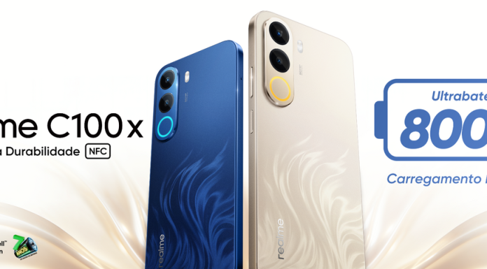 A realme lança C100x com bateria de 8.000 mAh no Brasil
