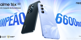 Com bateria de 6.600 mAh, realme 16x 5G chega ao Brasil