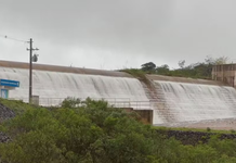 Botucatu: Volume de chuva faz represa do Rio Pardo transbordar pela primeira vez desde a inauguração