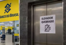 Elevador de agência do Banco do Brasil está quebrado há mais de oito meses em Botucatu e Sindicato faz protesto